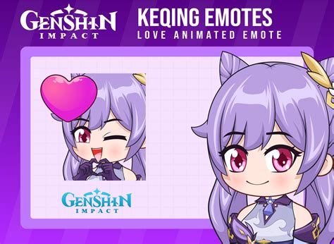 Keqing Genshin Impact Love Emote Genshin Impact Twitch Etsy Portugal