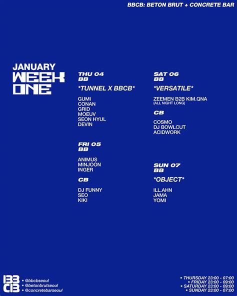 BBCB: FRI 05 JAN at BBCB: Beton Brut+Concrete Bar, Seoul