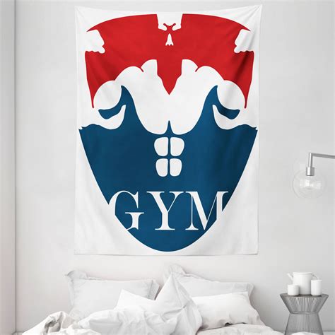 Fitness Tapestry Strong Muscular Man With Biceps Powerful Athlete