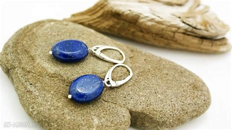 kolczyki srebrne z lapis lazuli ღ art Madam pl