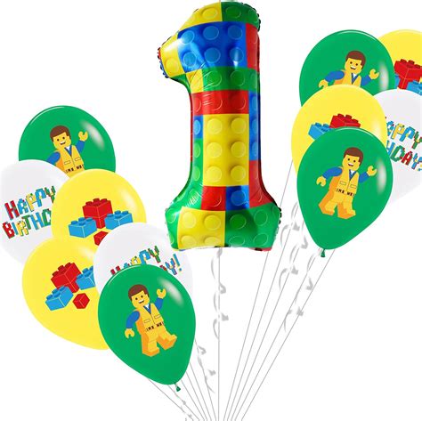 Amazon Building Block Birthday Party Supplies Balloons For Baby