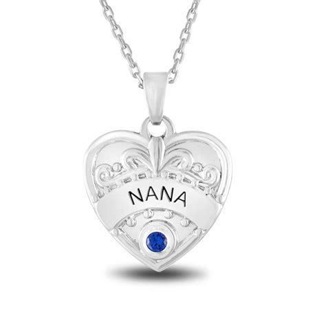 Nana Pendant Necklace With Personalized Birthstone Nana Etsy