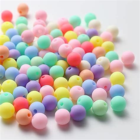 Amazon Herzwild Pcs Matte Craft Beads Mm Colourful Acrylic