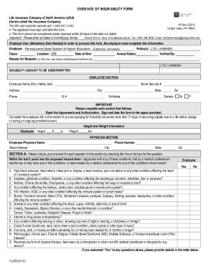 Fillable Online Fillable Online Evidence Of Insurability Cover Sheet