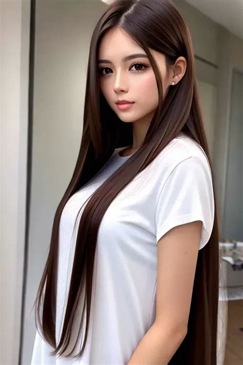 Dopamine Girl Brunette Long Hair Jqbjnv Qbon