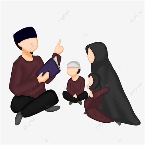 Gambar Keluarga Mengaji 2022 Keluarga Ilustrasi Keluarga Islam