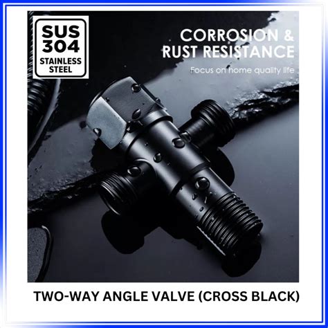 Vermerch 304 Stainless Steel Two Way Angle Valve 12 Angle Valve With Ring Cover Black Cross