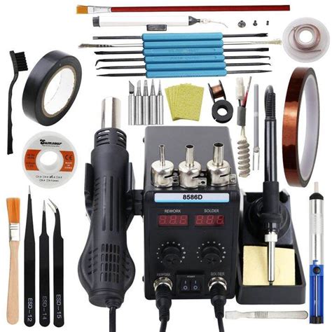 D Soldering Station In Digital Esd Hot Air Heat Gun Welding Solder Iron Smd Desoldering