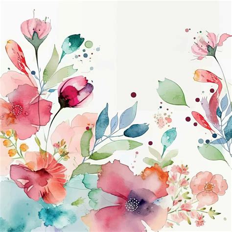 Watercolor Flowers Background Vector Art At Vecteezy