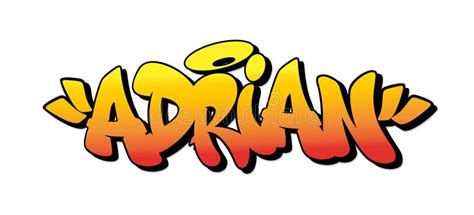 Adrian Name In Graffiti Style Vector Illustration Stock Vector