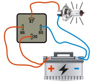 Garage 1971 Diagrama ligação de relé de 4 pinos