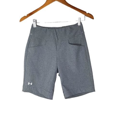 Under Armour Fitted Grey Mid Thigh Shorts Elastic Depop