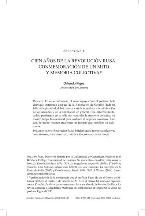 Pdf Cien AÑos De La RevoluciÓn Rusa ConmemoraciÓn De … · Historia