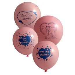 Sachet de 100 Ballons Vive les Mariés Rose 30 cm Hoplafête