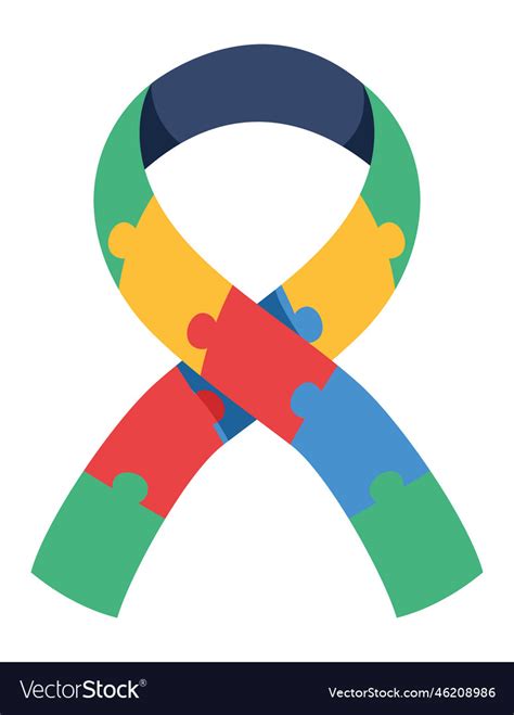 Autism Awareness Ribbon Vector