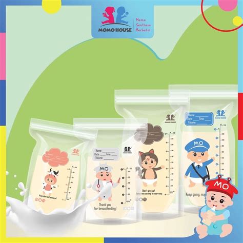 Pcs Oz Oz Momo House Double Lock Breastmilk Storage Bag Breast