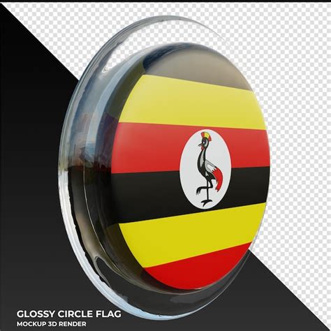 Premium Psd Uganda Realistic D Textured Glossy Circle Flag