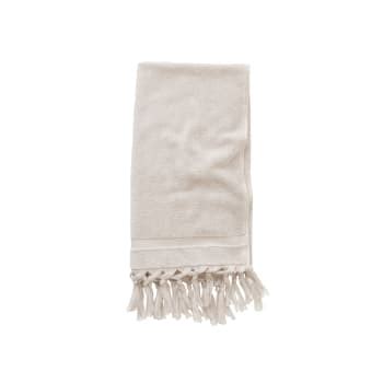 Serviette De Bain Luxe En Coton Beige 50x100 Cm DIVINE Maisons Du Monde