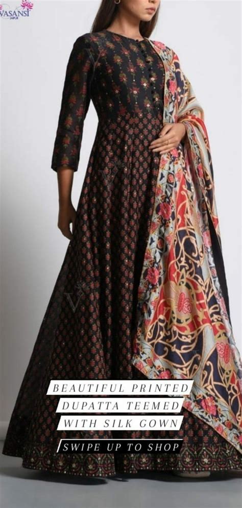 Pin By Srishti Kundra On Desi Attire Silk Gown Long Sleeve Dress