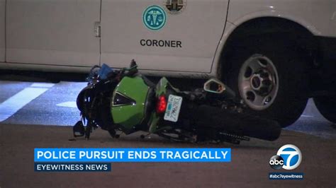 Motorcycle Chase Pedestrian Struck Killed After Pursuit Ends In Crash