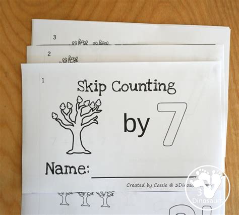 Fall Tree Skip Counting By 7 Easy Reader Book 3 Dinosaurs