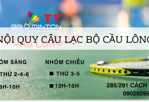 Nội Quy Và điều Lệ Hoạt động Câu Lạc Bộ Cầu Lông