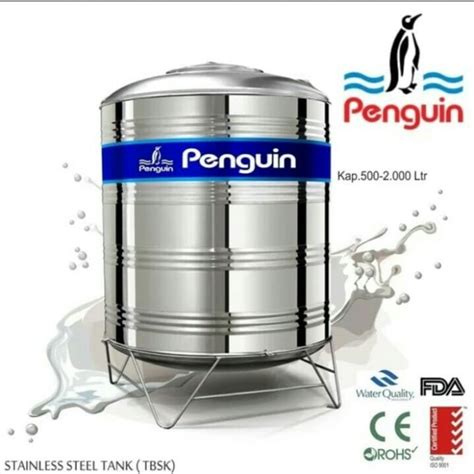 Jual Tangki Air Penguin TBSK 1500 Liter Stainless Steel Water Tank