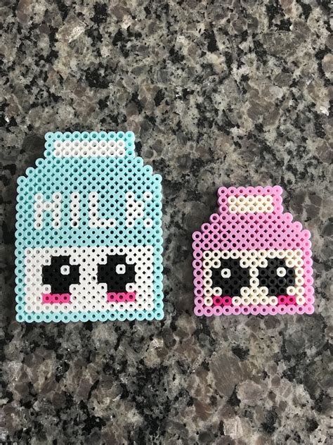 Perler Beads - big milk carton and small milk carton Mini Hama Beads ...