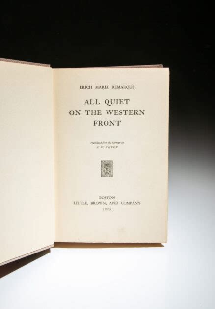 All Quiet On The Western Front - The First Edition Rare Books