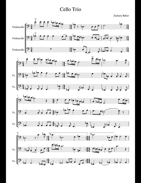 Cello Trio Sheet Music For Cello Download Free In Pdf Or Midi