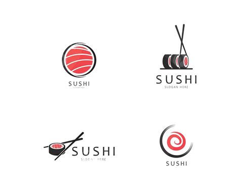 Vector Icon Template For Japanese Food Illustration Featuring Sushi