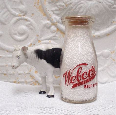 Half Pint Milk Bottle Webers Dairy Joliet Ill Etsy