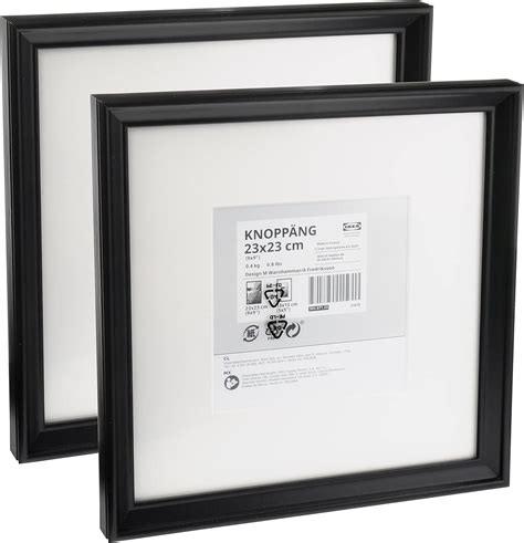 Ikea Knoppang Square Photo Frames Black 23 X 23 Centimetres With 13
