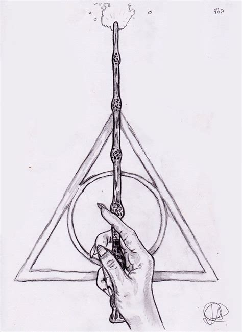 The Deathly Hallows Harry Potter Drawings Harry Potter Art Drawings