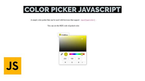 How To Create Color Picker In Html Css And Javascript