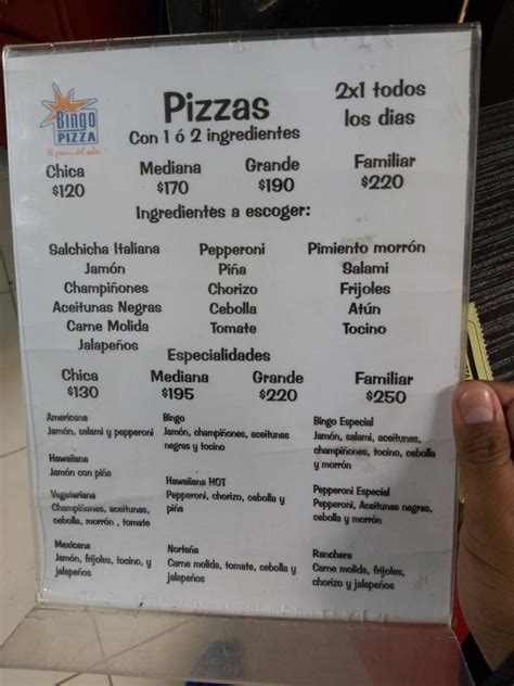 Menu At Bingo Pizza Pizzeria Camargo Explore O Empolgante Mundo Das