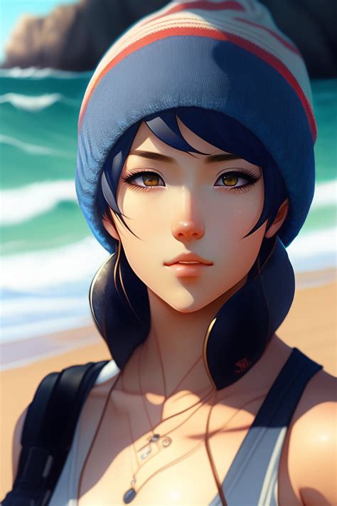 Lexica Anime Portrait Of A 20 Years Old Woman With Blue Short Hair A