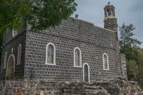 Tabgha church with front stock photo. Image of gennesaret - 101554362