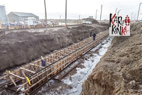 Comenzó el armado de la estructura del entubado canal Islas Malvinas