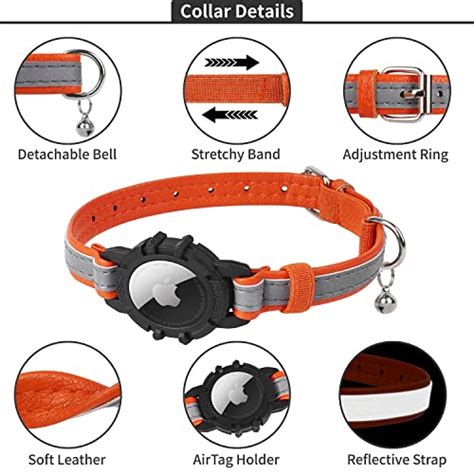 Snapklik Reflective AirTag Cat Collar FEEYAR Integrated Air Tag