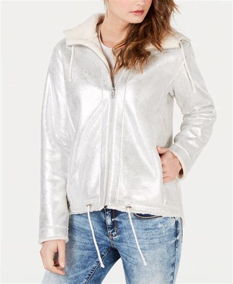 Guess Reversible Faux Fur Lined Jacket Macys