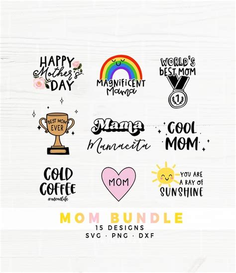 Mom Bundle Svg Popular Svg Mother Bundle Svg Mothers Day Etsy