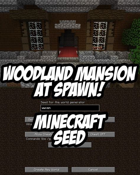 Woodland Mansion At Spawn Seed Wwven Minecraft 1 11 Minecraft Seed Minecraft Minecraft