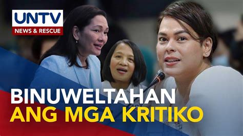 Vp Duterte May Banat Vs Sen Hontiveros At Rep Castro Kaugnay Ng Isyu