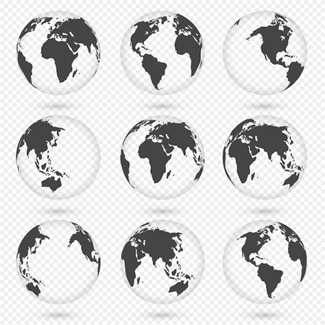 Mapa Do Globo Terrestre Conjunto De Planetas Continentes Frica