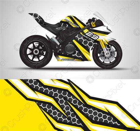 Racing Motorcycle Wrap Decal And Vinyl Sticker Design Stock Vector