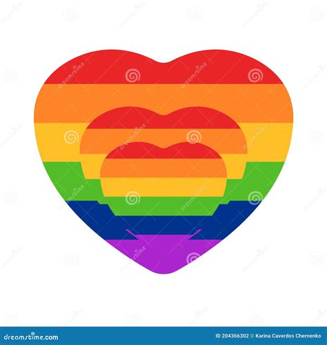 Vector Icon Of Rainbow Heart Lgbt Community Sign Stock Vector Illustration Of Rainbow Icon