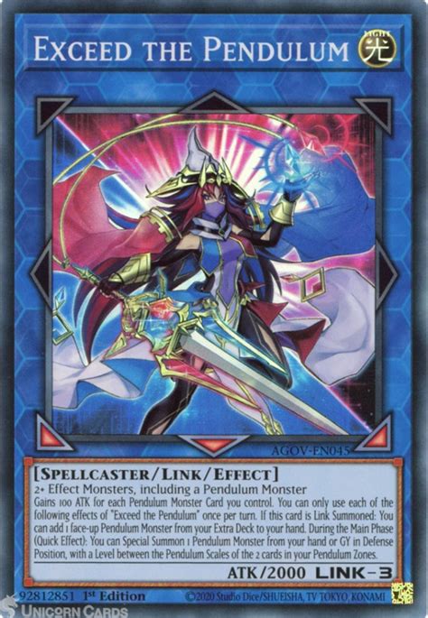 AGOV EN045 Exceed The Pendulum Super Rare 1st Edition YuGiOh Card