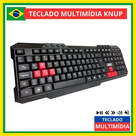 Teclado Gamer Multim Dia Usb Abnt Teclas Atalhos Knup Shopee Brasil