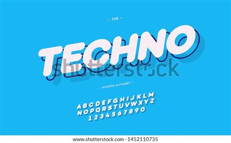 Techno Font 3d Bold Style Modern Stock Vector Royalty Free 1452110735